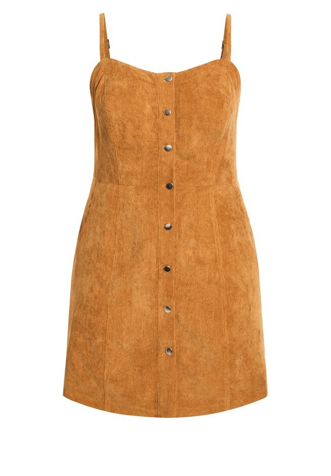Sweet Corduroy Dress - caramel, BROWN, alternate image number null