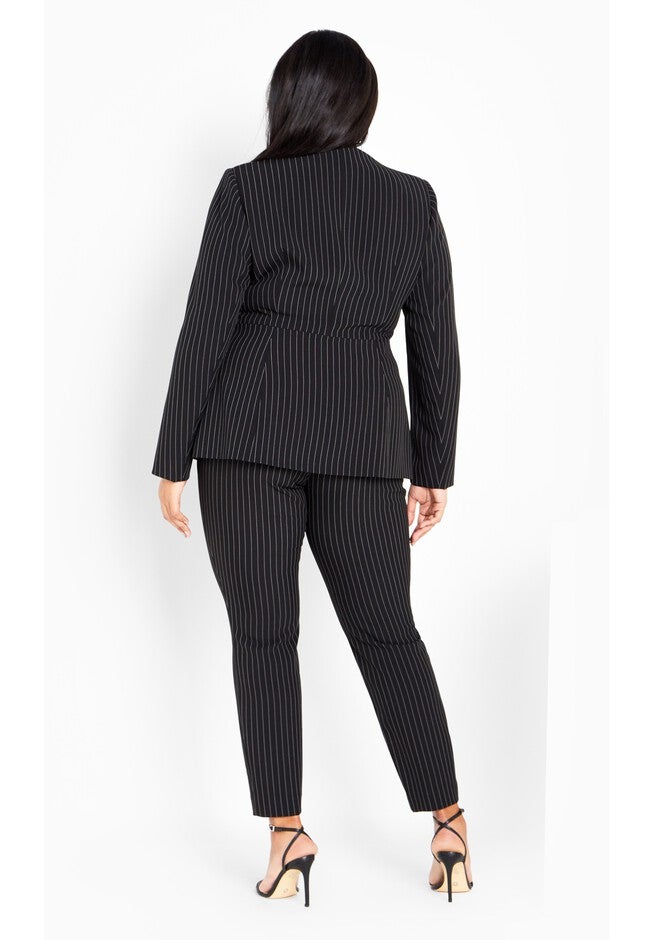 Sabine Stripe Jacket - black, BLACK, alternate image number null