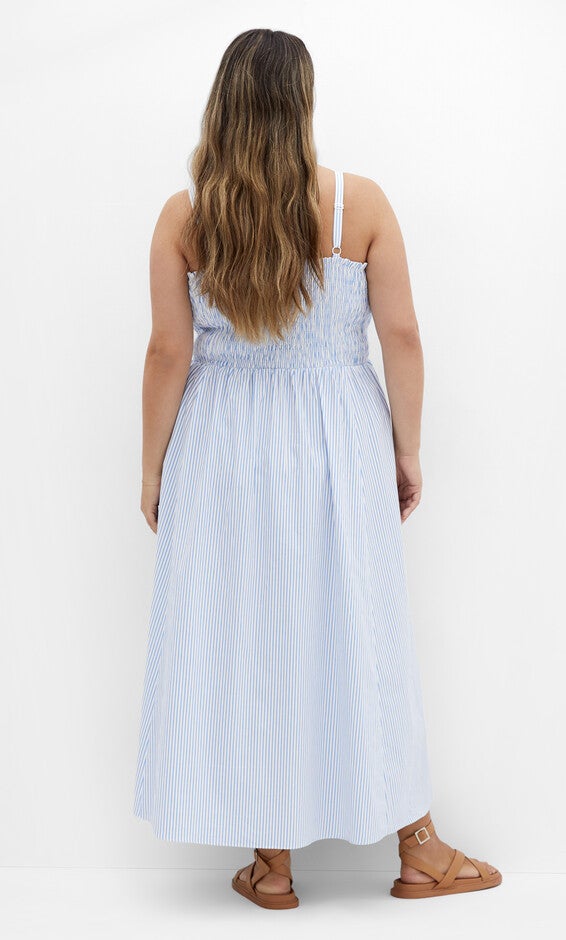 Vacation Maxi Dress - blue stripe, BLUE, alternate image number null