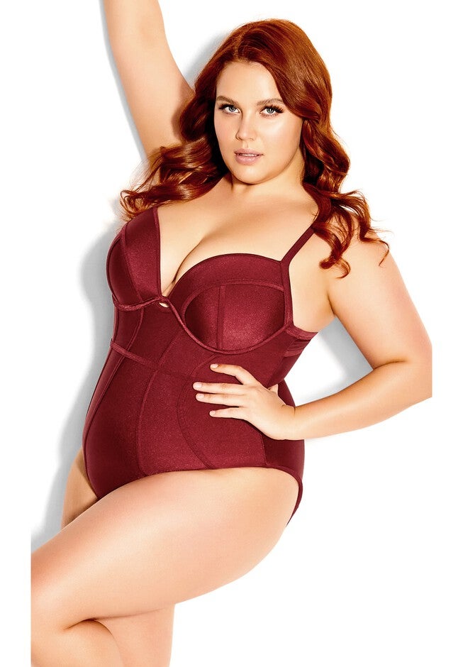 Grenada Underwire 1 Piece - merlot, PURPLE, hi-res image number null