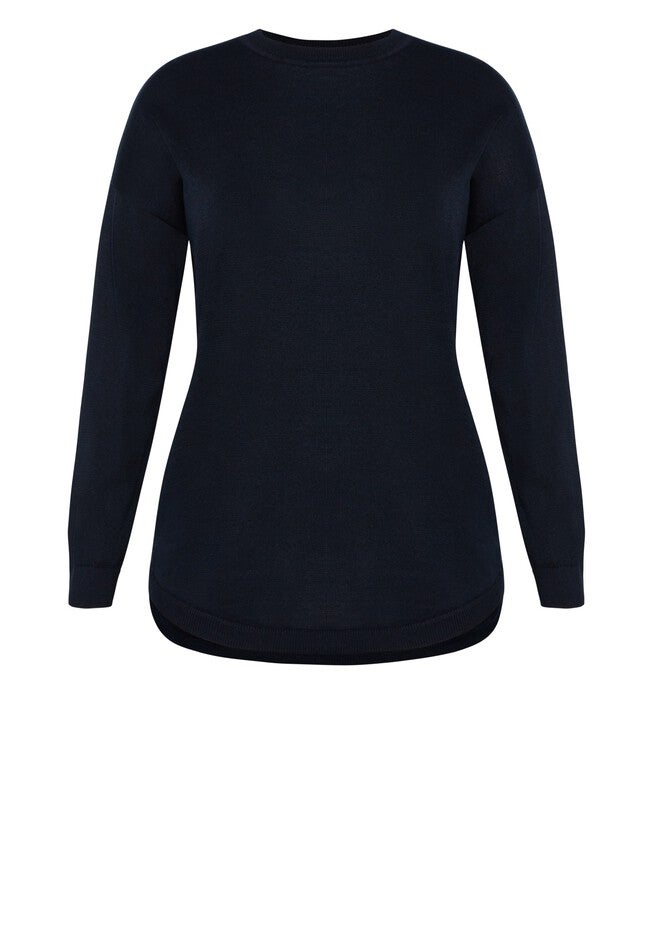 Tully Curved Hem Sweater, MIDNIGHT, alternate image number null