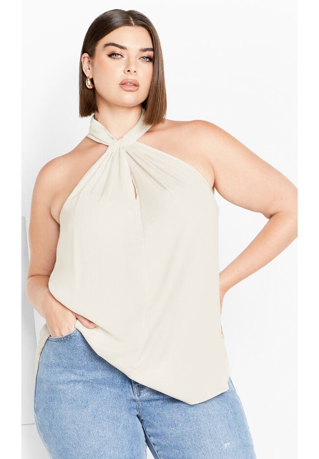 Sexy Twist Top - oat, BEIGE, alternate image number null