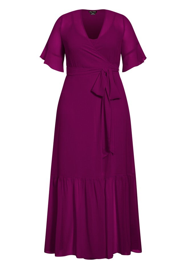 Flutter Wrap Maxi Dress - magenta, PINK, alternate image number 5
