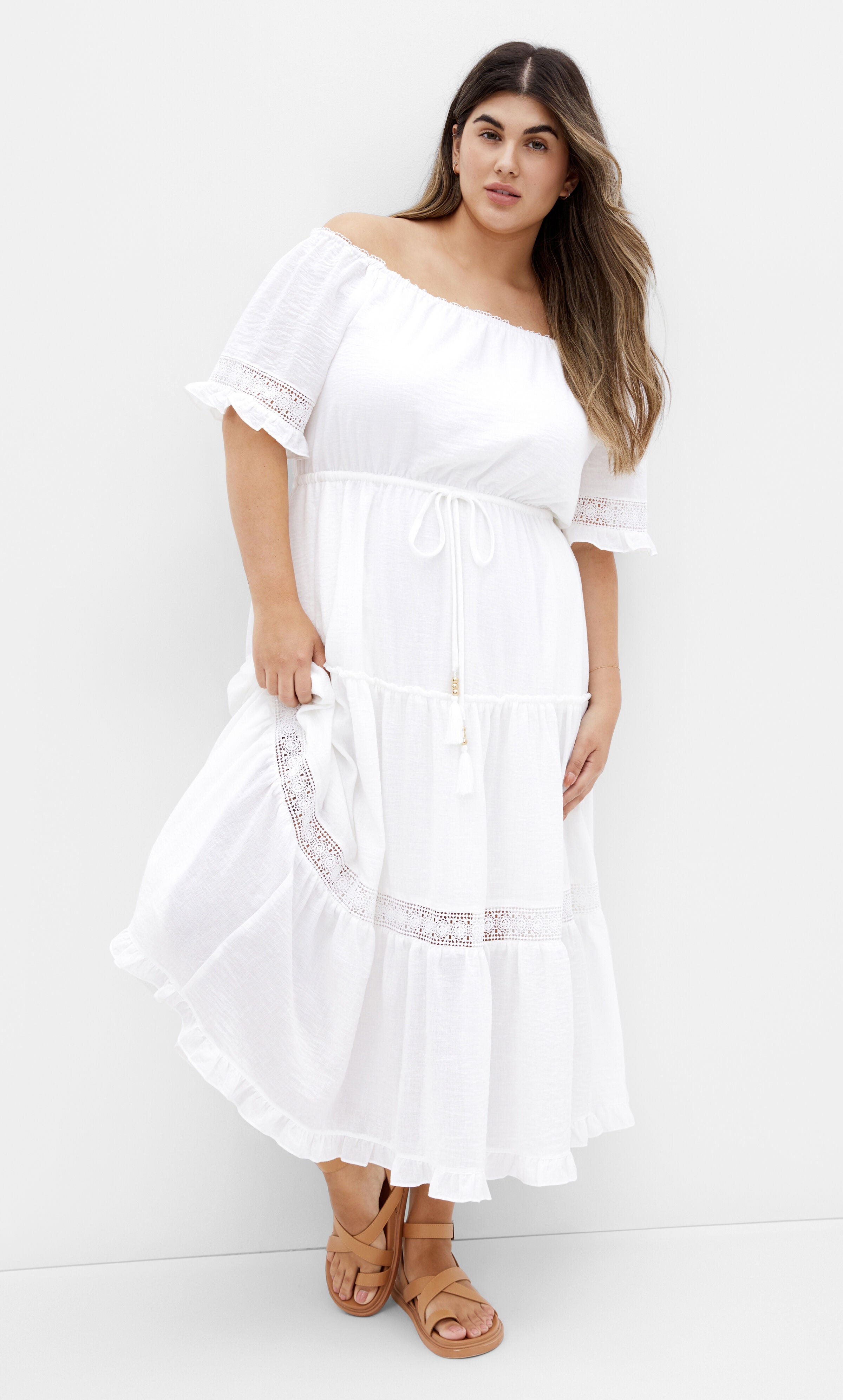 Angel Midi Dress - ivory, WHITE, on-hover image number 1