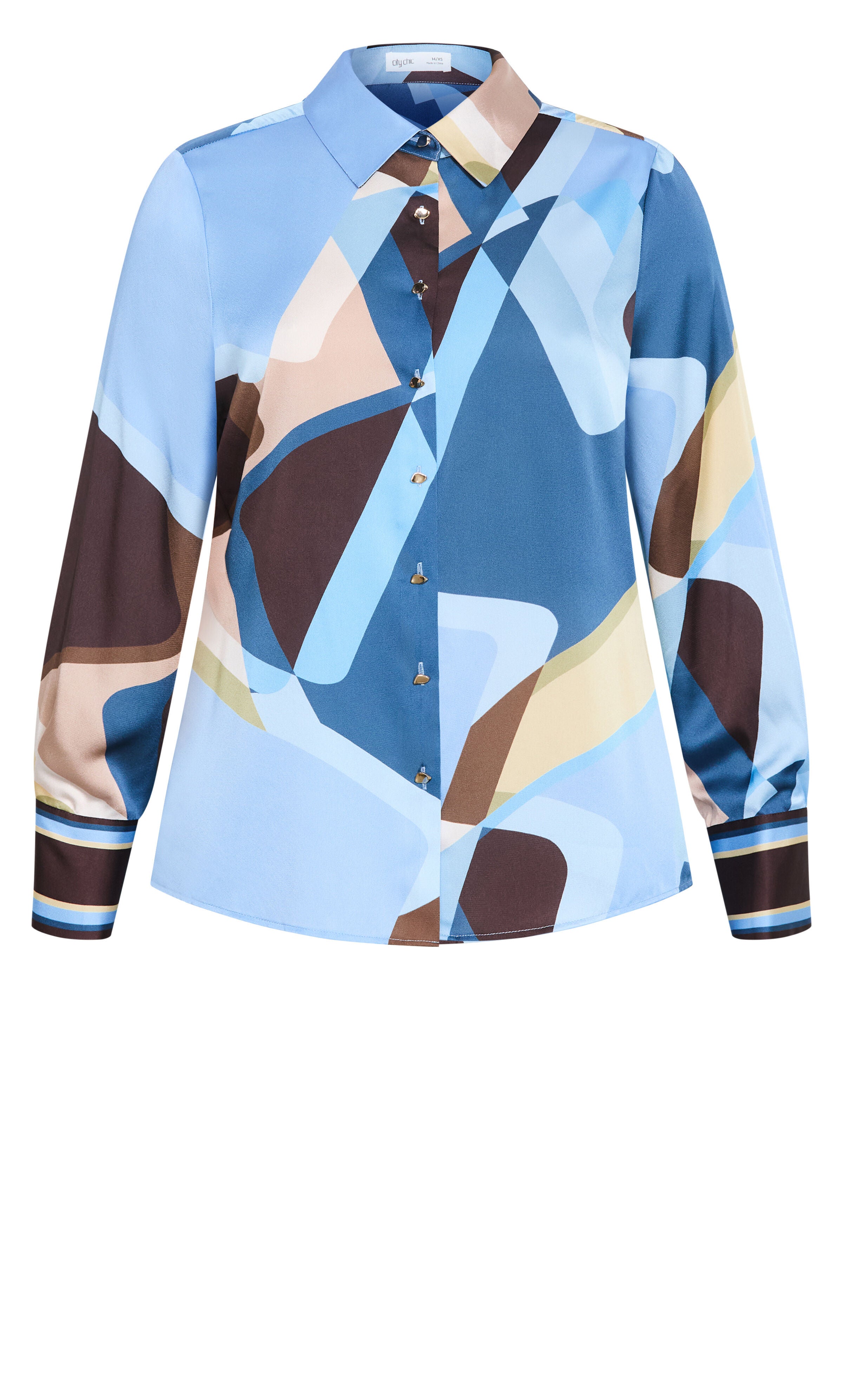 Amaya Abstract Print Shirt, BLUE, alternate image number 5