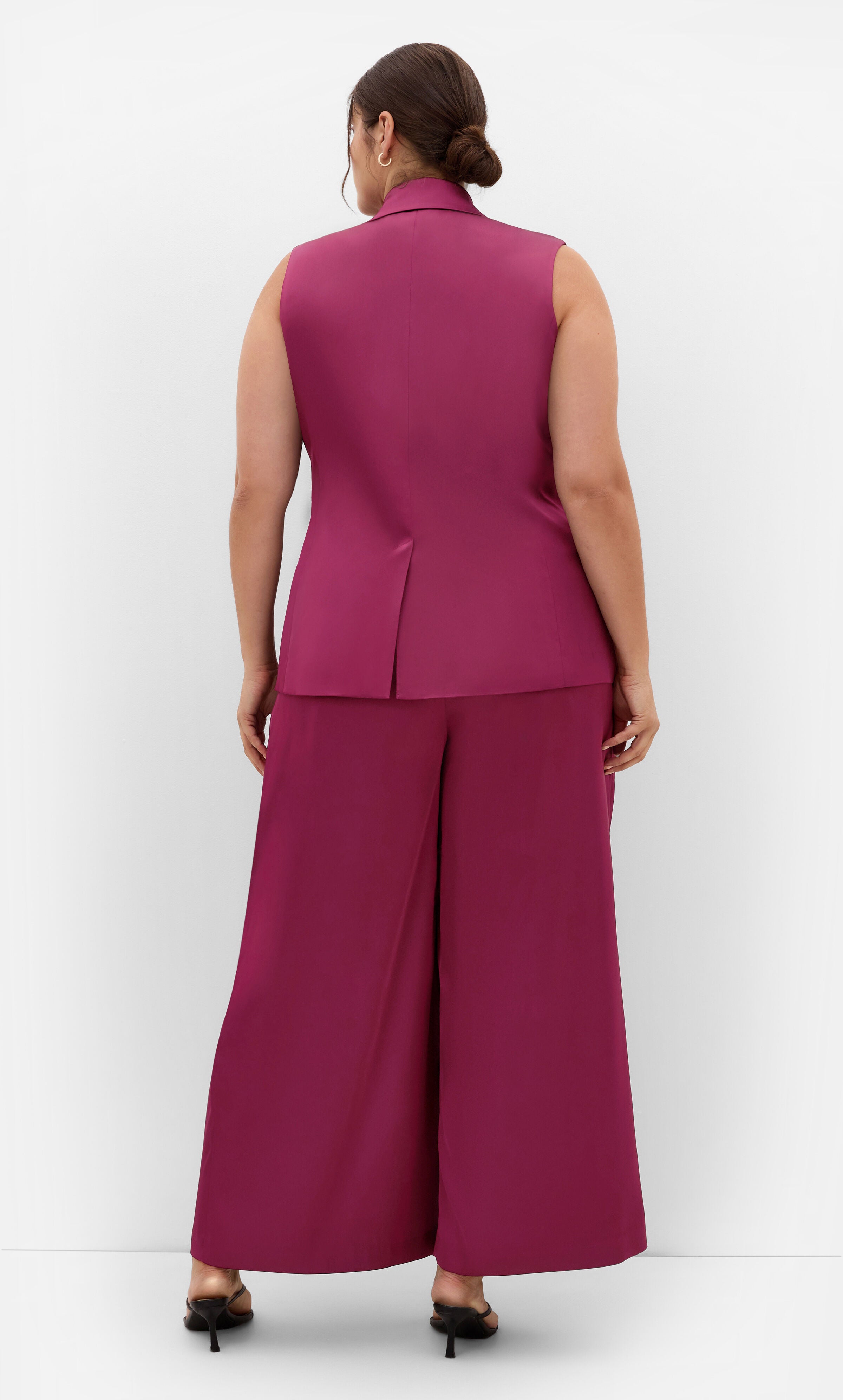 Rylie Satin Vest, RED, alternate image number 2