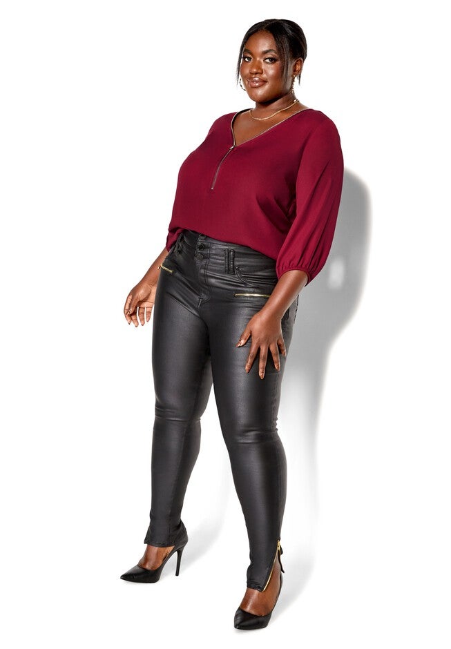 Sexy Fling Elbow Sleeve Top - ruby, RED, alternate image number null