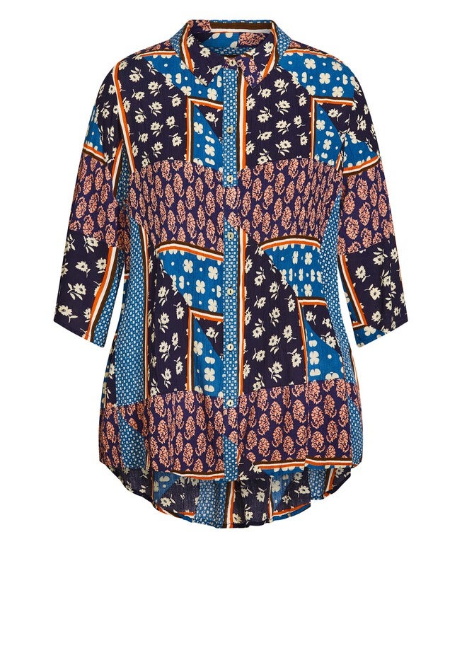 Island Breeze Print Tunic, KRISHAN PATCHWORK, alternate image number null