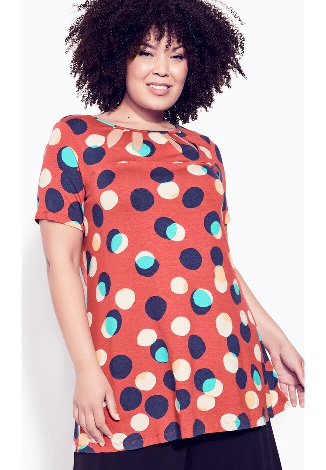 Kira Print Tunic, CHILLI SPOTS, alternate image number null