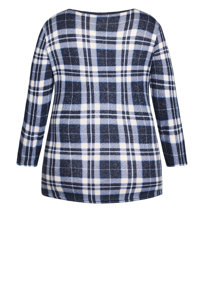 Hacci V Neck Check Top, PINK CHECK, alternate image number 5