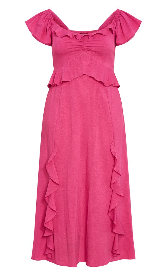 Fee Frill Maxi Dress - magenta, PINK, alternate image number null