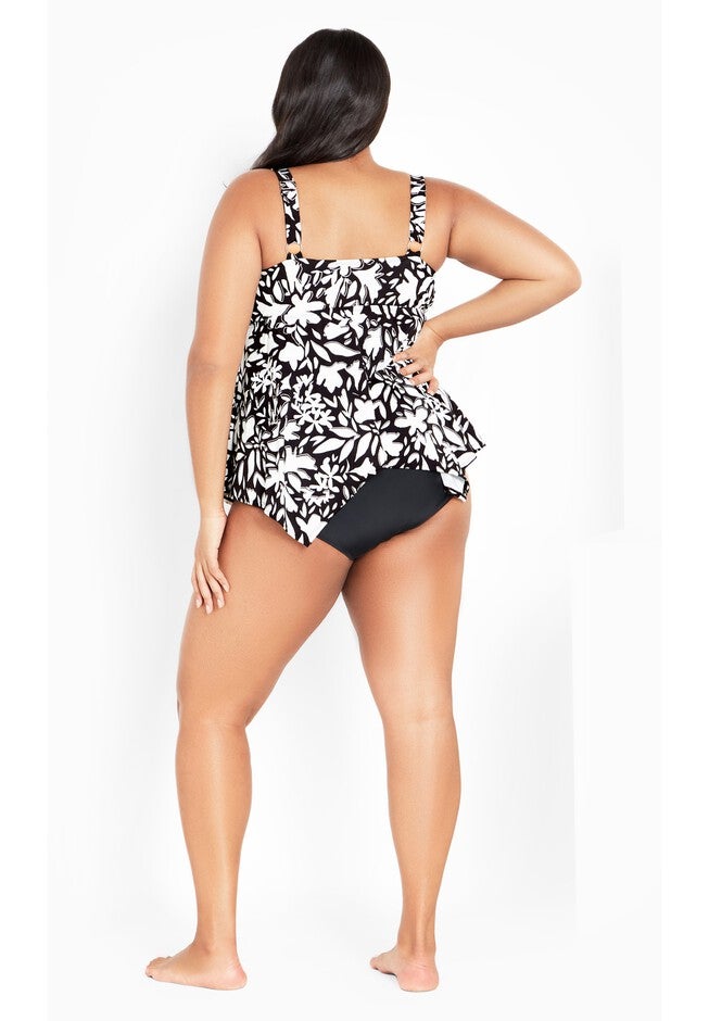 Sharkbite Print Tankini Top, MONO FLORAL, on-hover image number null