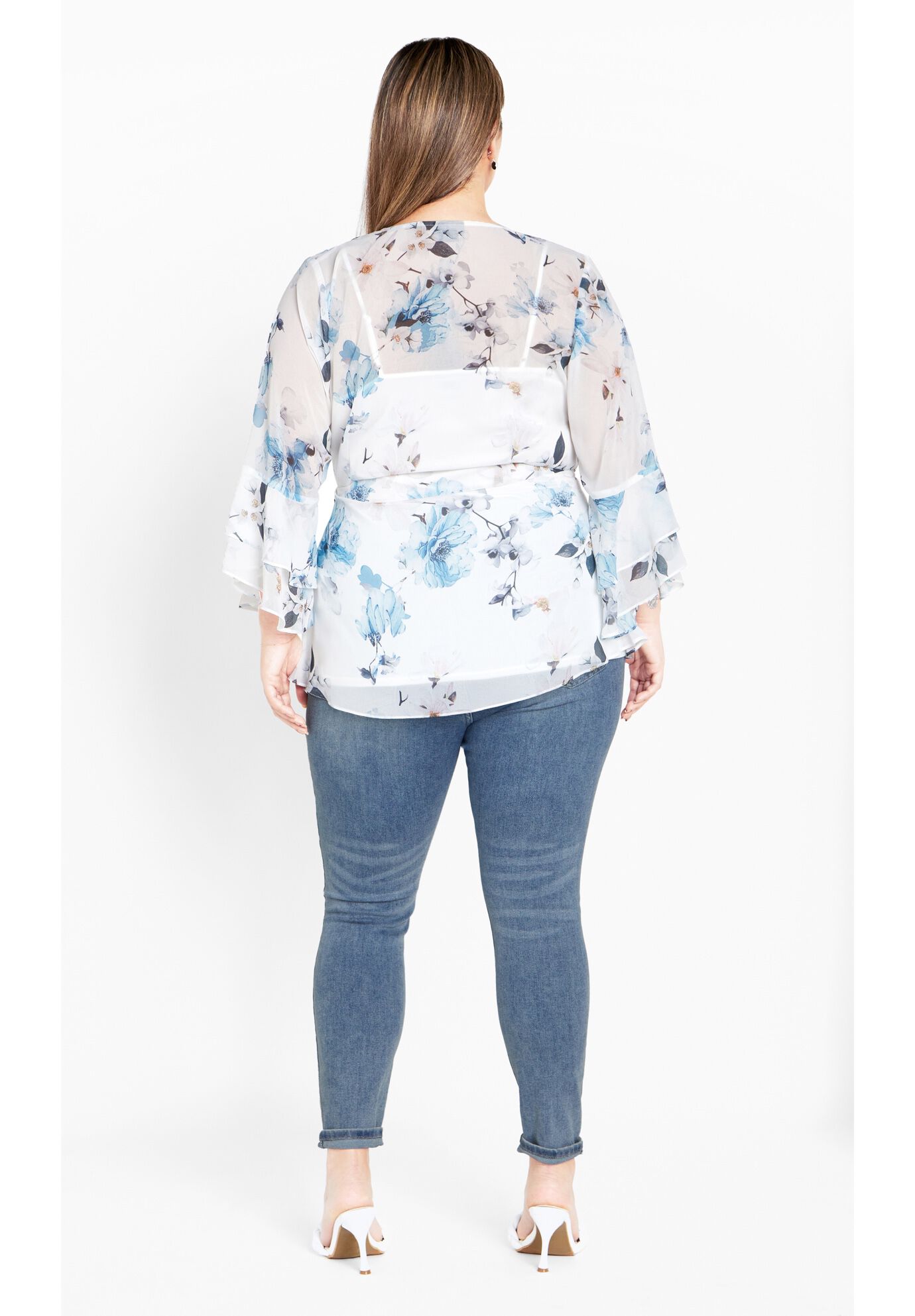 Kelly Print Top - ivory, WHITE, alternate image number 4