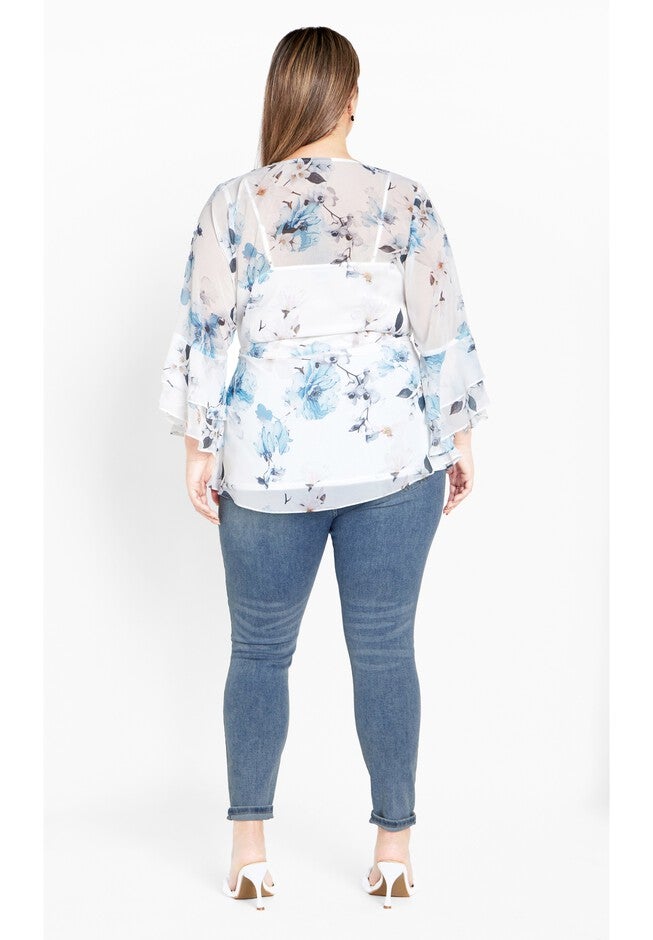 Kelly Print Top - ivory, WHITE, alternate image number 4