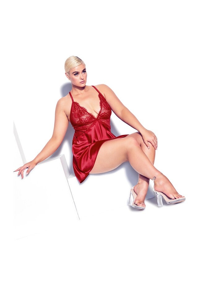 Irina Satin Chemise - ruby, RED, hi-res image number 0