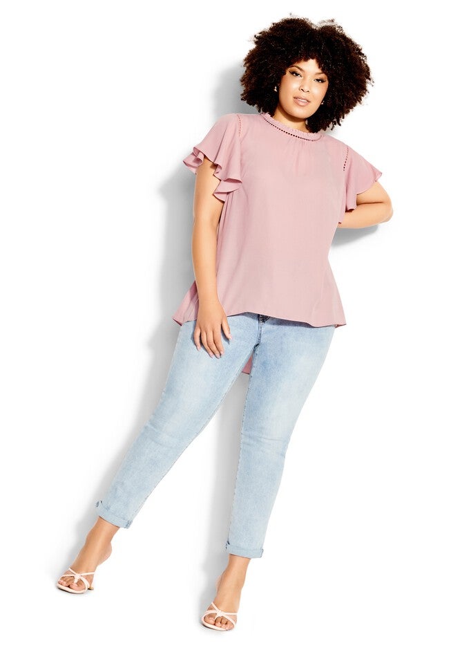 Kiss Me Quick Short Sleeve Top - rose bud, PINK, on-hover image number null