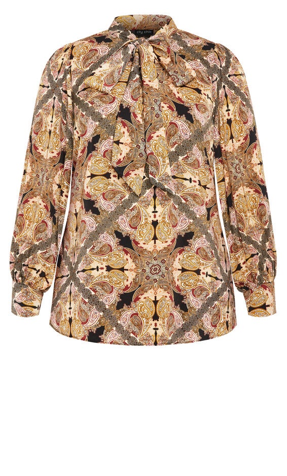 Lucille Print Shirt - paisley mirage, BROWN, alternate image number null