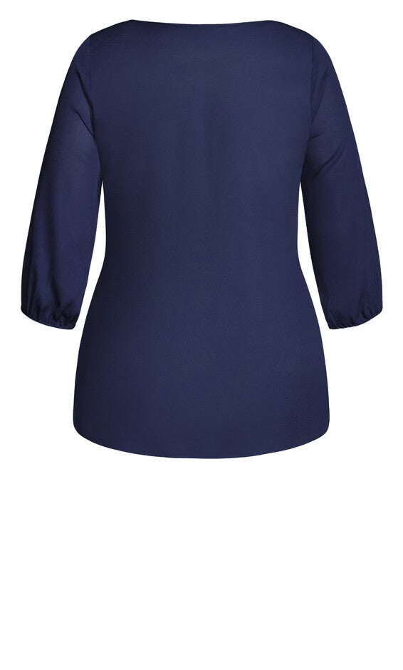 Sexy Fling Elbow Sleeve Top - navy, BLUE, alternate image number null