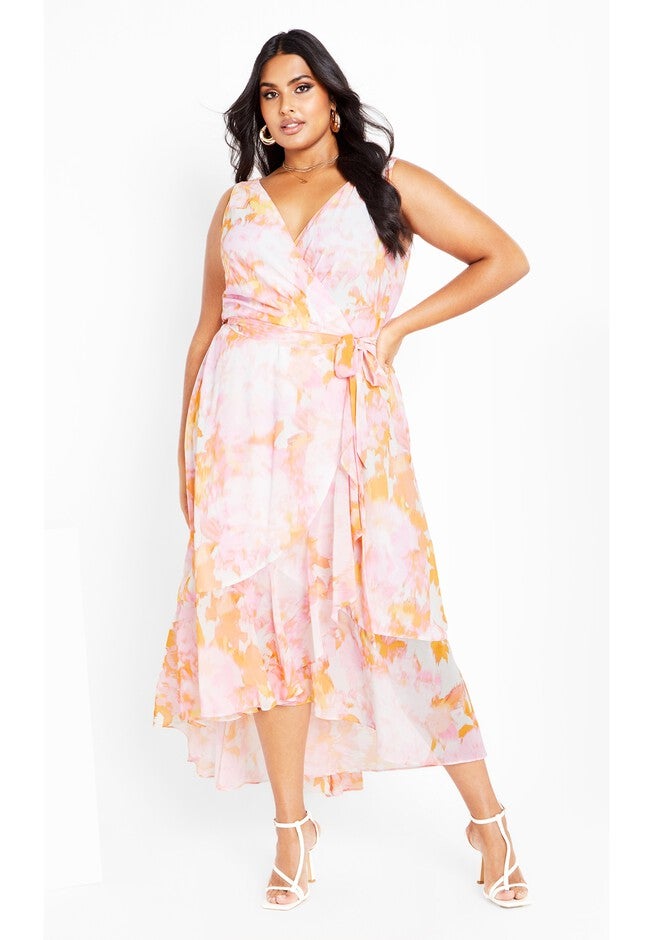 Aliya Print Maxi Dress - sunset rose, YELLOW, hi-res image number null
