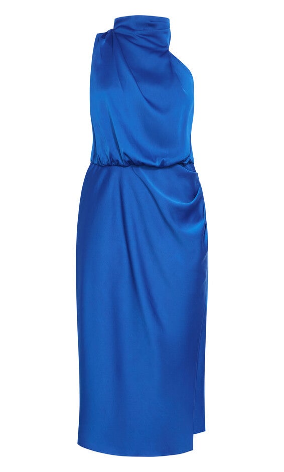 Limelight Halter Dress - cerulean, BLUE, alternate image number null