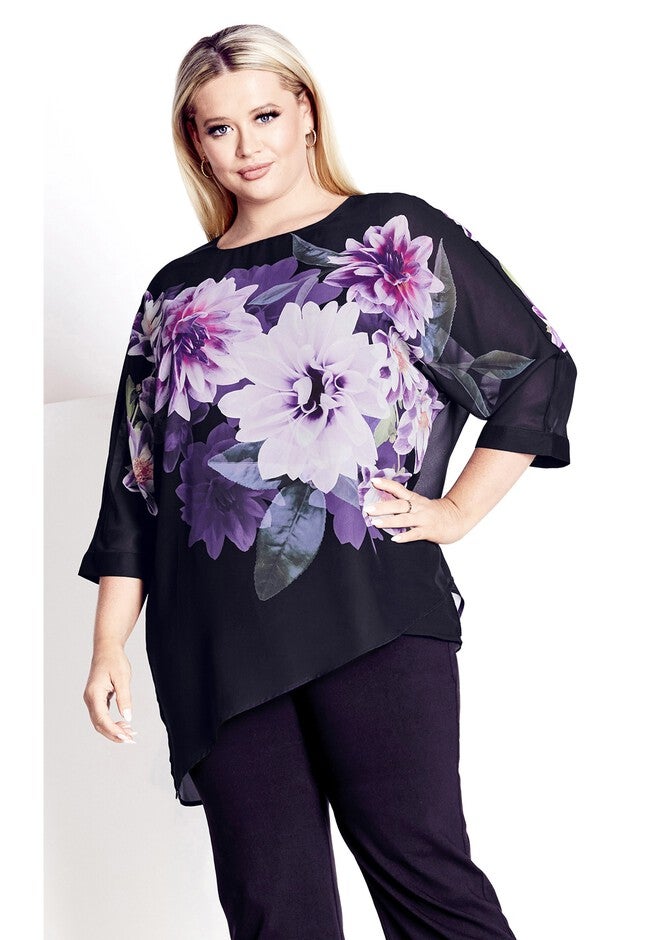 Violetta Top, VIOLET FLORAL, alternate image number null