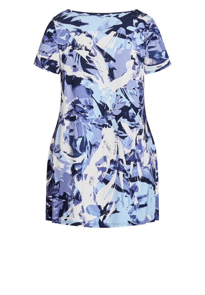 Felicity Spliced Tunic, NAVY STARBURST, alternate image number null