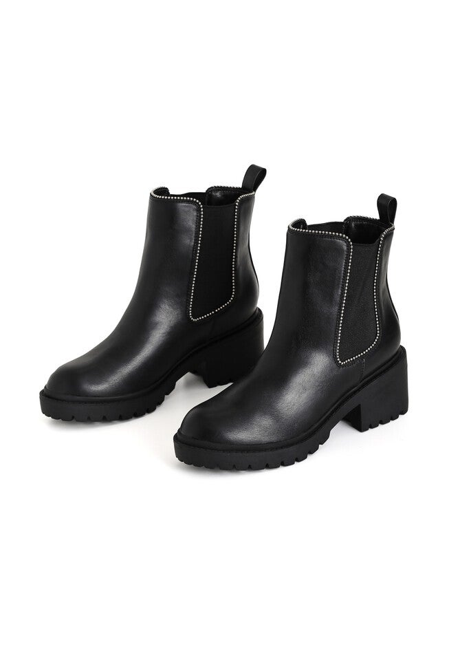 WIDE FIT Spike Ankle Boot - black, BLACK, alternate image number null