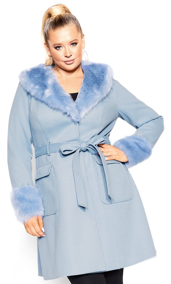 Make Me Blush Coat - powder blue, BLUE, alternate image number null