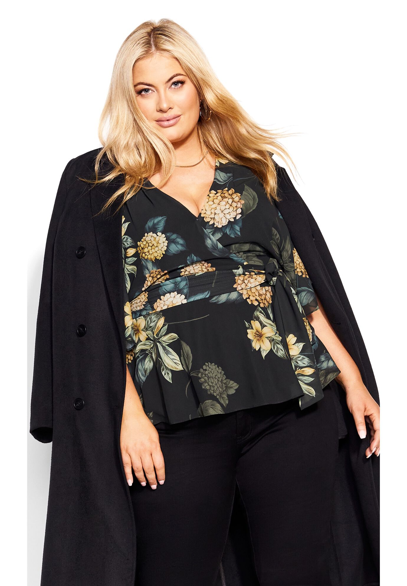 Hydrangea Top - gold, BLACK, on-hover image number 1