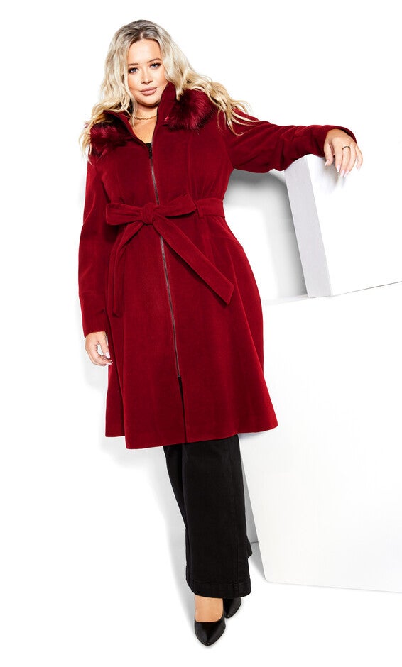 Miss Mysterious Coat - dark cherry, RED, alternate image number null