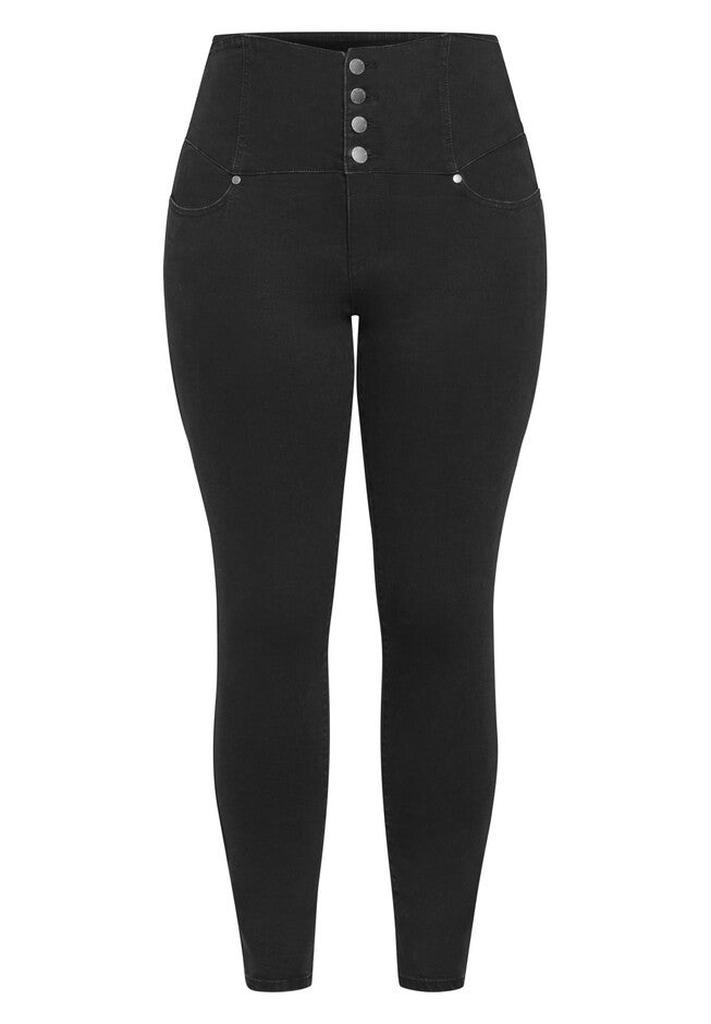 Harley Grace Corset Jean - black wash, BLACK, alternate image number null