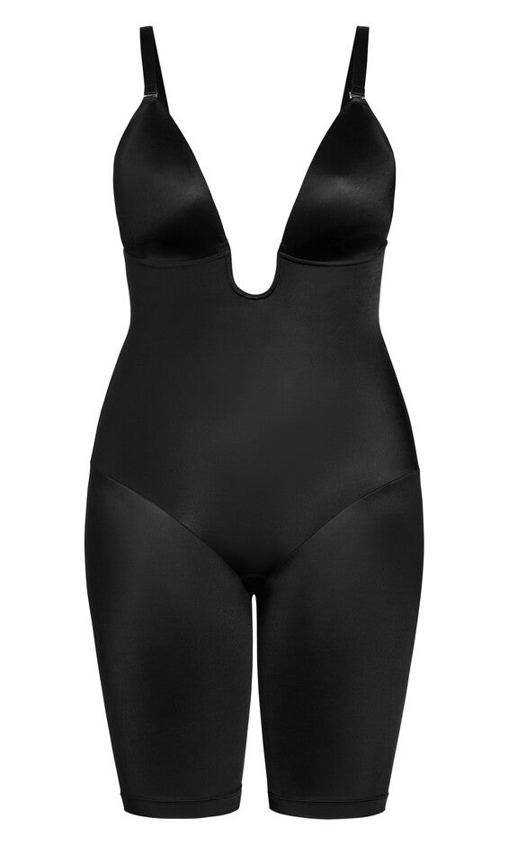 Smooth & Chic Plunge Bodyshaper - black, BLACK, alternate image number 4