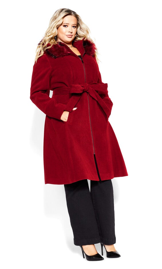 Miss Mysterious Coat - dark cherry, RED, alternate image number null