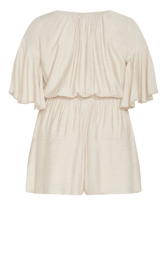 Harlow Lace Playsuit - oat, BEIGE, alternate image number null