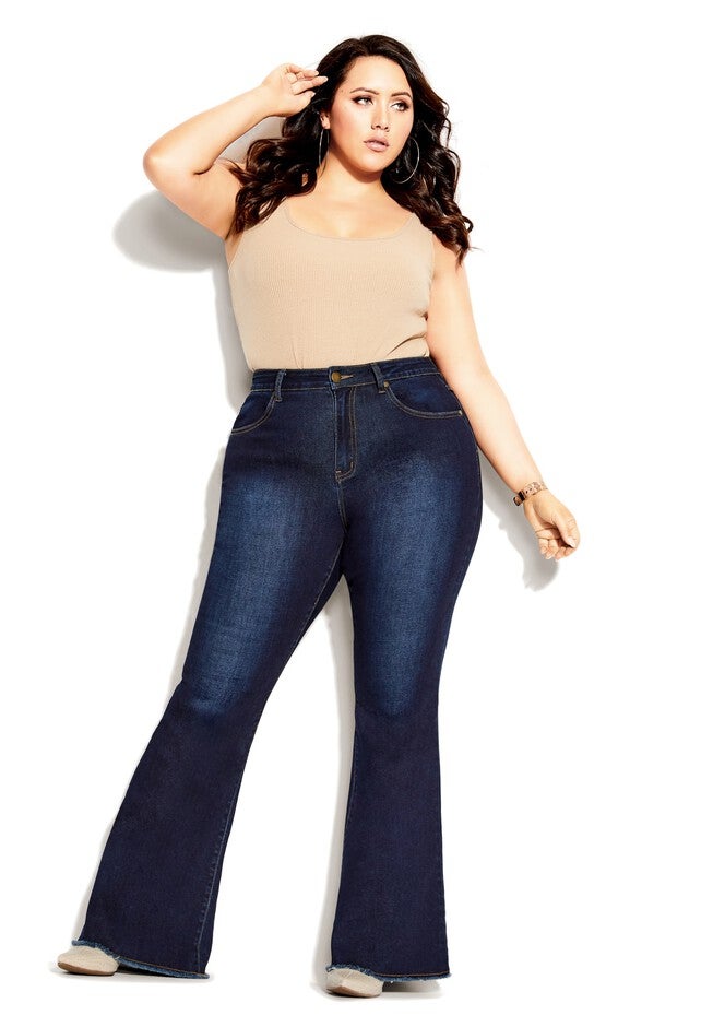 Harley Classic Flare Jean - dark denim, BLUE, on-hover image number 1