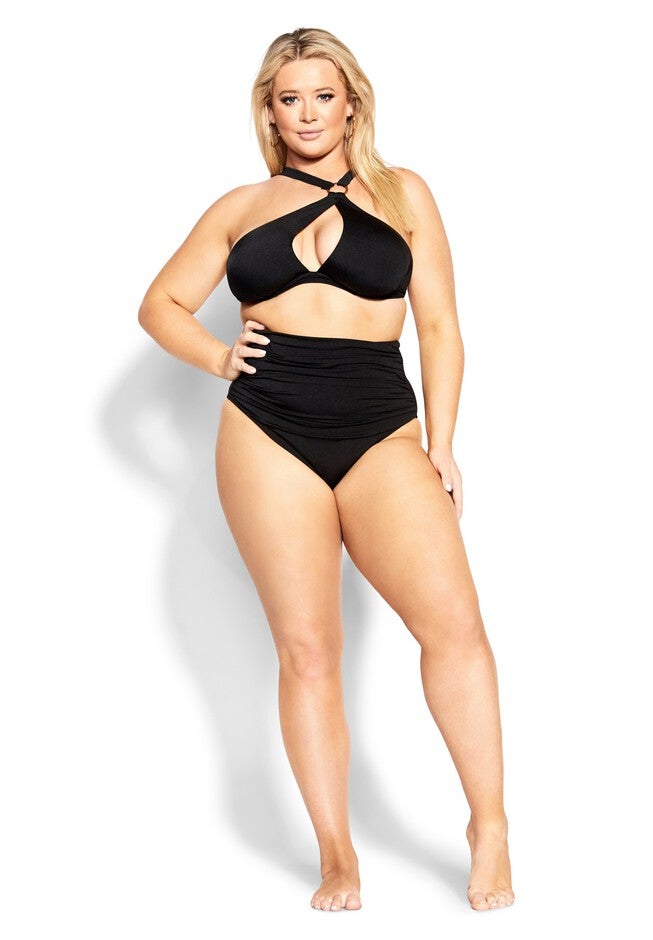 Alena Hi Waist Bikini Brief - black, BLACK, hi-res image number null