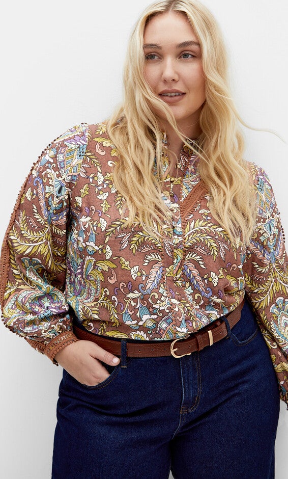 Mysteria Print Shirt saddle Avenue