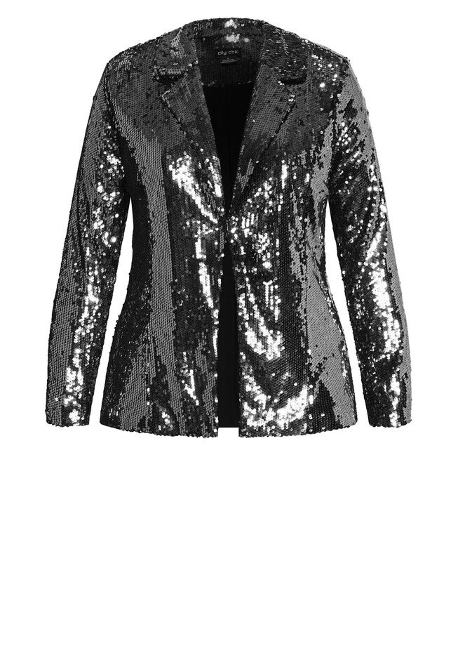 Sequin Seduction Jacket - gunmetal, GREY, alternate image number null