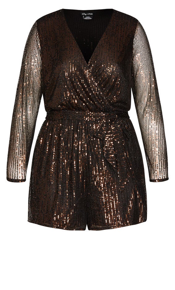 Sequin Playsuit - bronze, BROWN, alternate image number 4