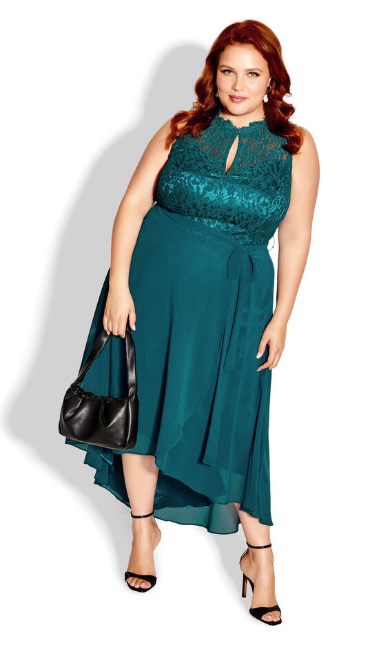Hi Lo Lover Dress - teal, GREEN, hi-res image number 0