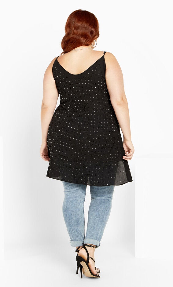 Shine Hi Lo Cami - black, BLACK, alternate image number 3
