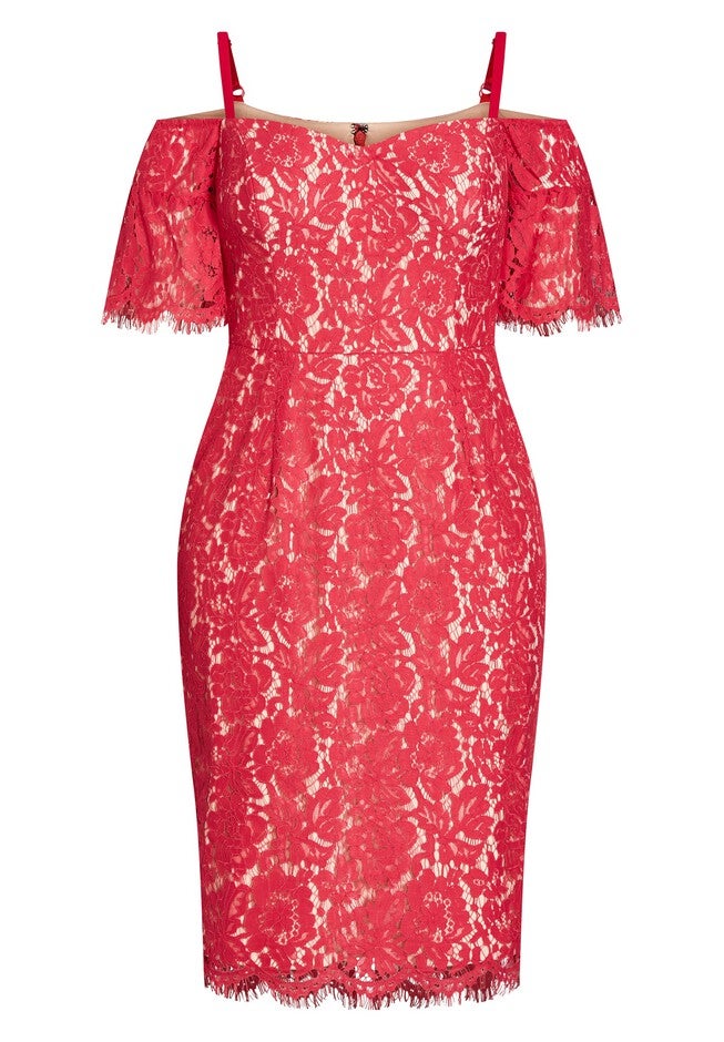 Lace Whisper Dress - raspberry, PINK, alternate image number 4
