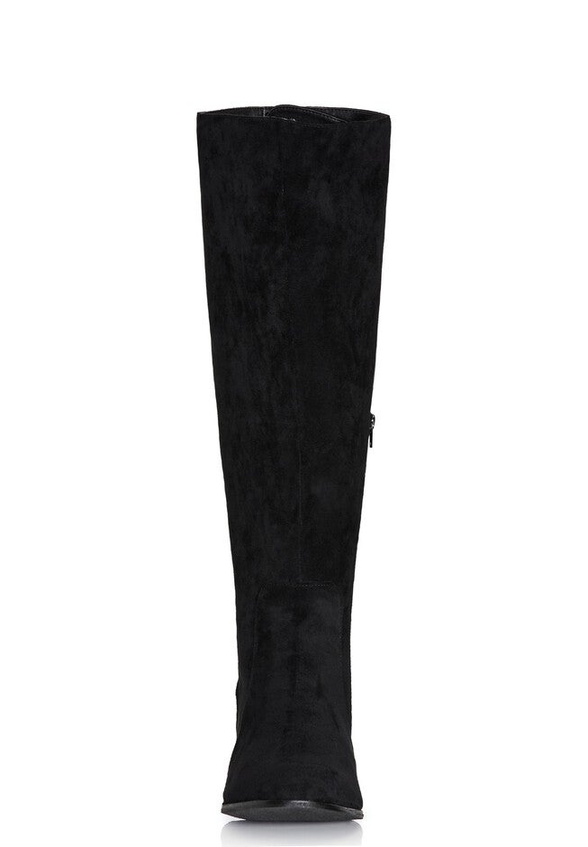 WIDE FIT Perry Flat Knee Boot - black, BLACK, alternate image number null