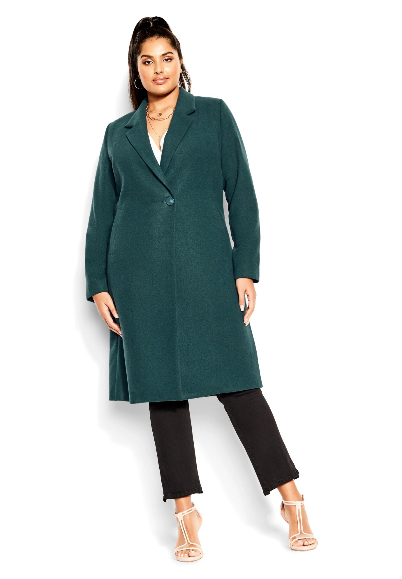 Emerald green duster coat cheap