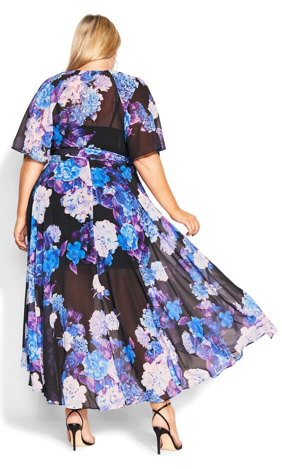 Enthrall Me Print Maxi Dress - black, BLACK, alternate image number 2