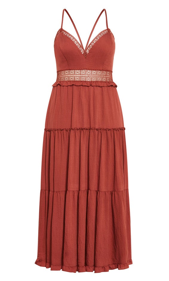 Aura Maxi Dress - cinnamon, RED, alternate image number null