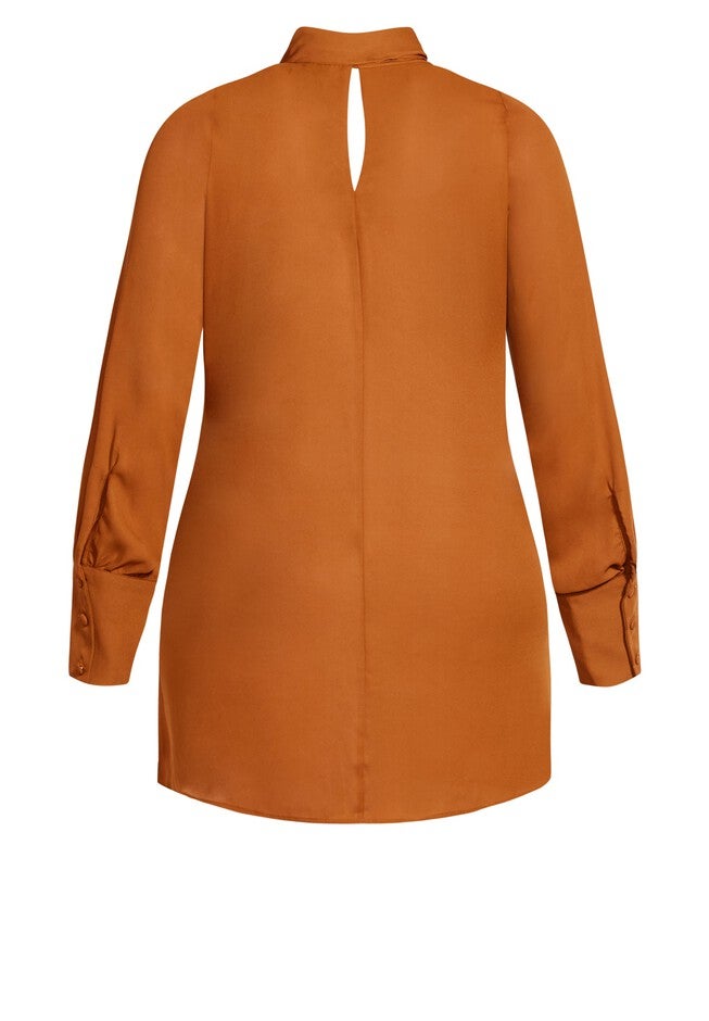 Neck Tie Tunic - caramel, BROWN, alternate image number 3