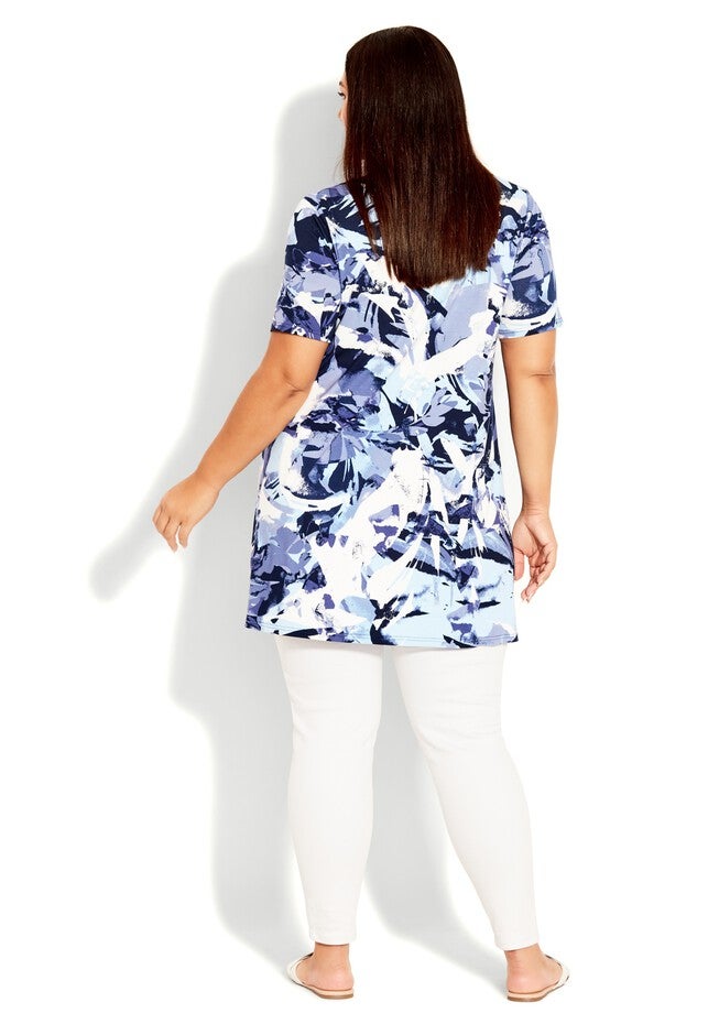 Felicity Spliced Tunic, NAVY STARBURST, alternate image number null