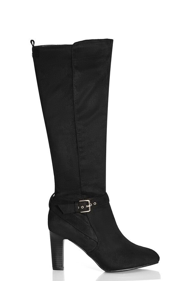 WIDE FIT Tara Knee Boot - black, BLACK, on-hover image number null