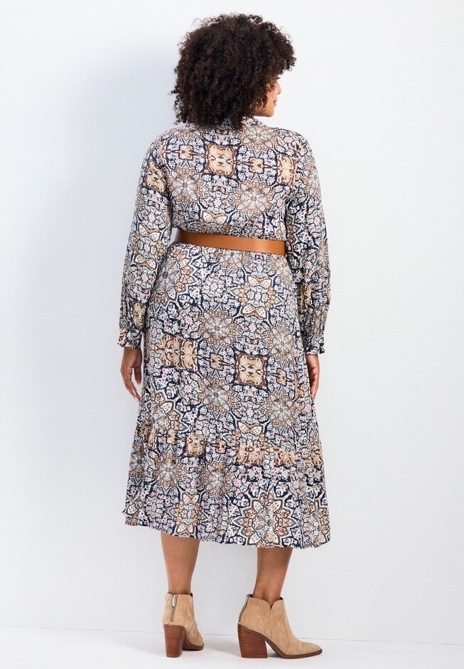 Averie Print Shirtdress With Belt, WILD FRONTIER, on-hover image number null
